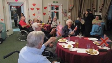 Residents celebrate the day of love at Leeds care home